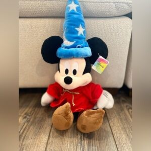 NWT Disney Original Mickey Mouse Plush Fantasia Sorcerer Wizard Hat Stuffed Toy